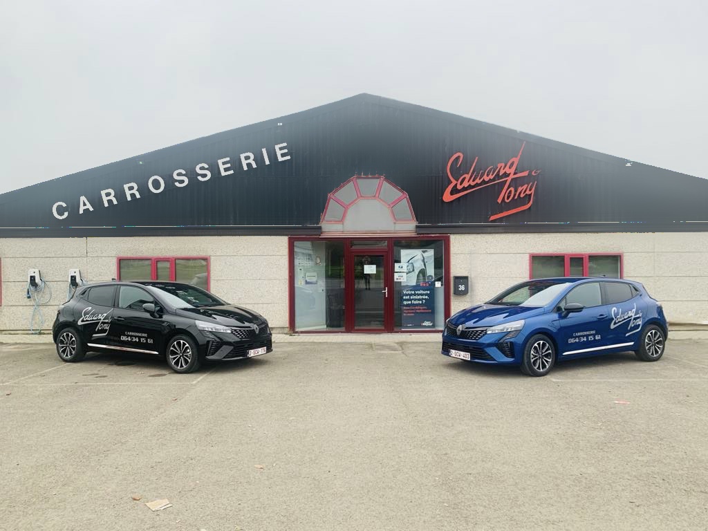 Devanture de la Carrosserie Eduard&Tony à Binche